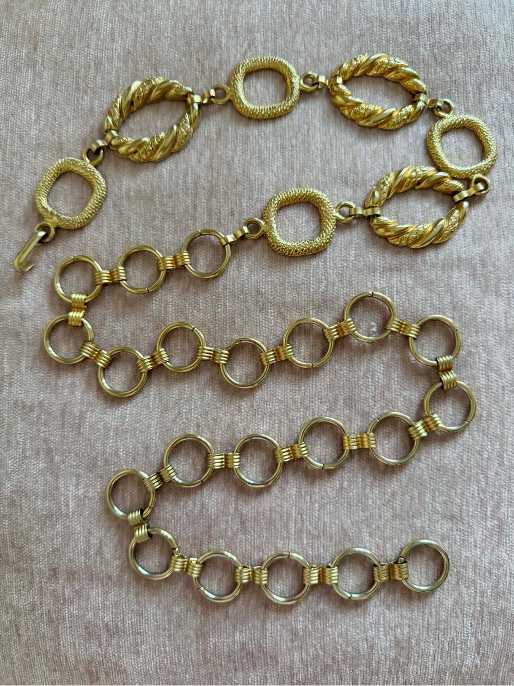 Vintage Gold Metal Ring Loop Belt